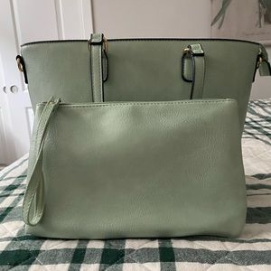 Mint Green Purse/Laptop Bag
